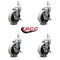 Service Caster 4 Inch Thermoplastic Wheel 12mm Threaded Stem Caster Set with Brakes SCC, 4PK SCC-TS05S410-TPRS-SLB-M1215-4 - alternate 1